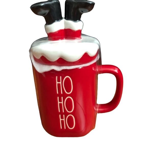 Rae Dunn Other - HP 🎉 RAE DUNN HO HO HO Santa Legs Topper Ceramic Mug Red Cherry NWT